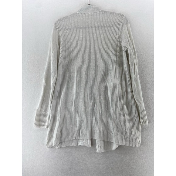 Eileen Fisher White Organic Linen Open Front Cardigan Size Medium - Picture 6 of 6